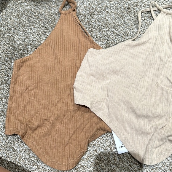 🟢NWT olivaceous holter top beige - Picture 8 of 8